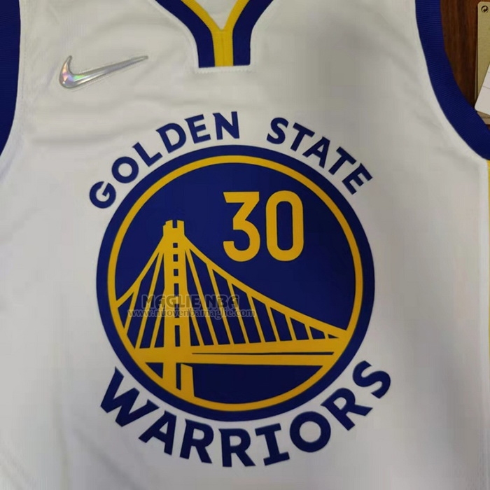 Maglia
 Stephen Curry NO 30 Golden State Warriors Association 2022 NBA Finals Bianco

